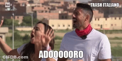 Man And Woman Screaming With Arms Up GIF
