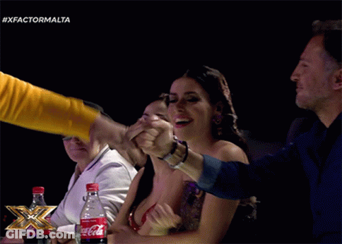 Man And Woman Shaking Hands By Coca Cola GIF