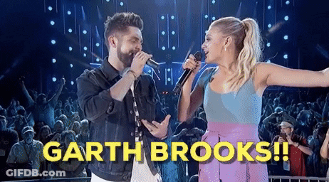 Man And Woman Singing Garth Brooks Crowd GIF