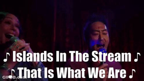 Man And Woman Singing Islands In The Stream GIF