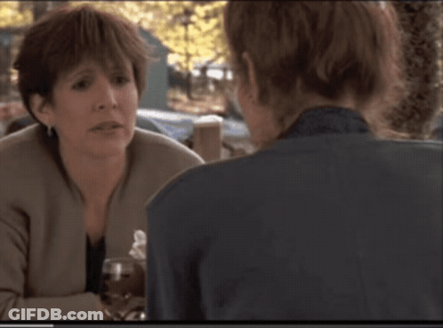 Man And Woman Sitting At Table Saying You're Right GIF