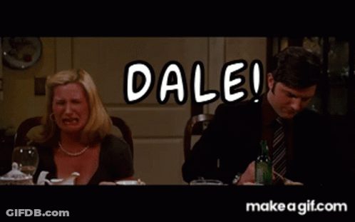 Man And Woman Sitting At Table With Dale GIF