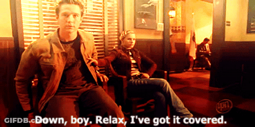Man And Woman Sitting Down Boy Relax I've Got It Covered GIF