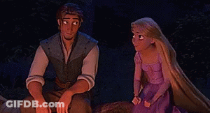 Man And Woman Sitting In Dark Forest GIF