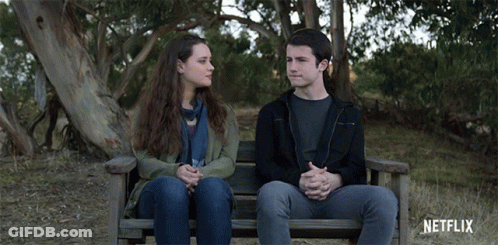 Man And Woman Sitting On Bench Netflix GIF