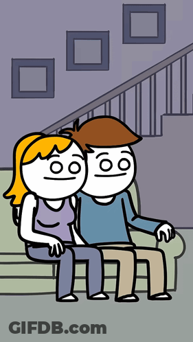 Man And Woman Sitting On Couch GIF
