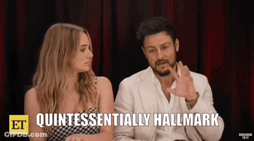 Man And Woman Sitting Together Quintessentially Hallmark GIF