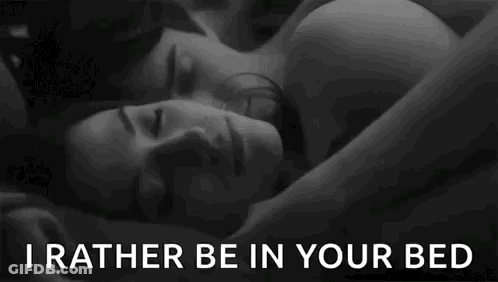 Man And Woman Sleeping I Rather Be In Your Bed GIF