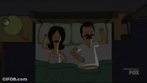 Man And Woman Sleeping In Bed Bobs Burgers Fox GIF
