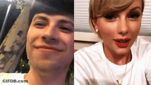 Man And Woman Smiling For Picture GIF