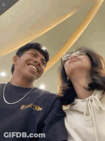 Man And Woman Smiling, Woman In Glasses GIF