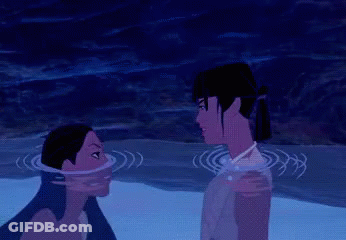 Man And Woman Splashing Each Other In Water GIF