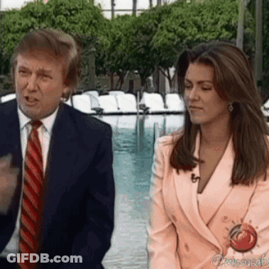 Man And Woman Standing By Pool GIF
