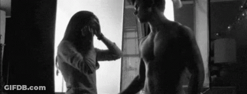 Man And Woman Standing In Bathroom GIF