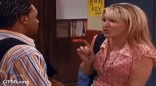 Man And Woman Standing In Hallway GIF