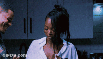 Man And Woman Standing In Kitchen GIF