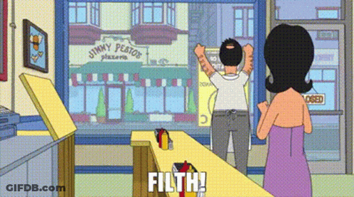 Man And Woman Standing In Restaurant GIF