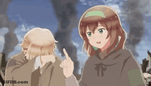 Man And Woman Standing In Smoke Filled Sky GIF