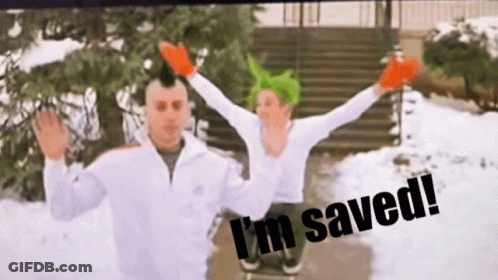 Man And Woman Standing In Snow I M Saved GIF