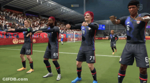 Man And Woman Standing In Stadium GIF