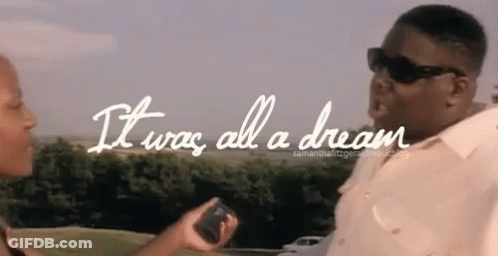Man And Woman Standing It Was All A Dream GIF