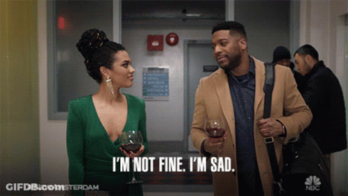 Man And Woman Standing Man Saying I'm Not Fine GIF