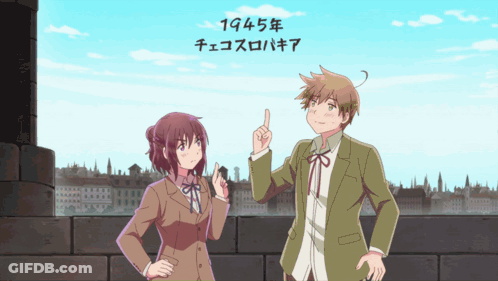 Man And Woman Standing Next To Each Other 1945 GIF