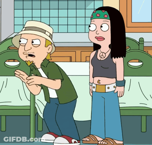 Man And Woman Standing Next To Each Other Cartoon GIF