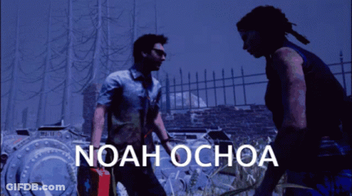 Man And Woman Standing Next To Each Other Noah Ochoa GIF
