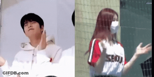 Man And Woman Standing Next To Each Other GIF
