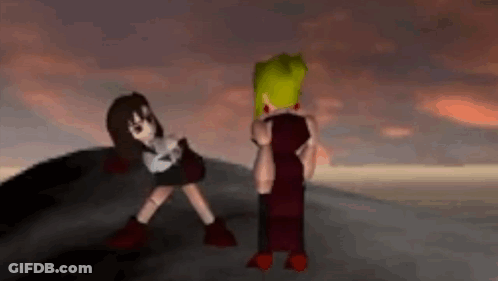 Man And Woman Standing On Hilltop GIF