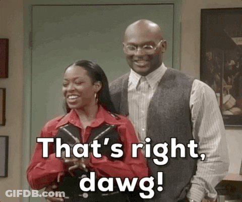 Man And Woman Standing Saying That's Right Dawg GIF