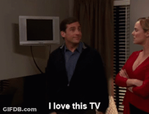 Man And Woman Standing Together Saying I Love This TV GIF