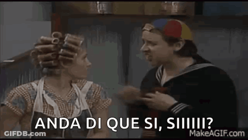 Man And Woman Standing Together Woman In Curlers GIF