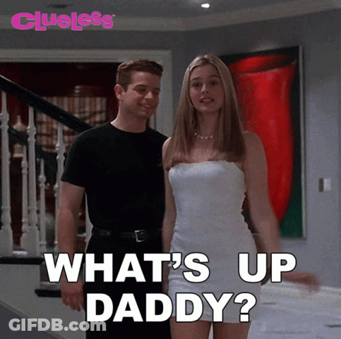Man And Woman Standing What's Up Daddy GIF