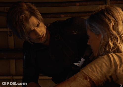Man And Woman Standing With CC GIF