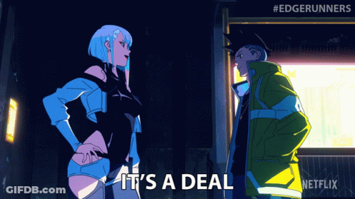 Man And Woman Standing With It's A Deal GIF