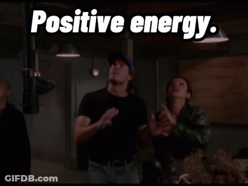 Man And Woman Standing With Positive Energy GIF