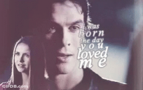 Man And Woman Standing With Quote I Was Born The Day You Loved Me GIF