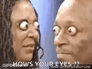 Man And Woman Staring With Big Eyes GIF