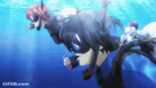 Man And Woman Swimming In Ocean GIF