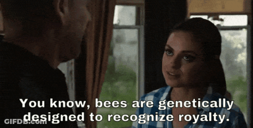 Man And Woman Talking About Bees Recognizing Royalty GIF