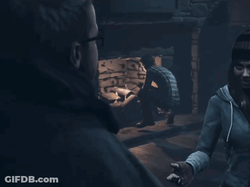 Man And Woman Talking In Dark Room GIF