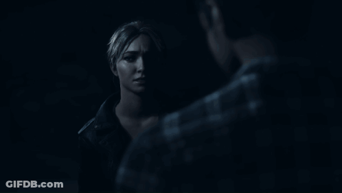 Man And Woman Talking In The Dark Woman Smiling GIF