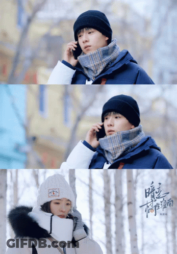 Man And Woman Talking On Cell Phone GIF
