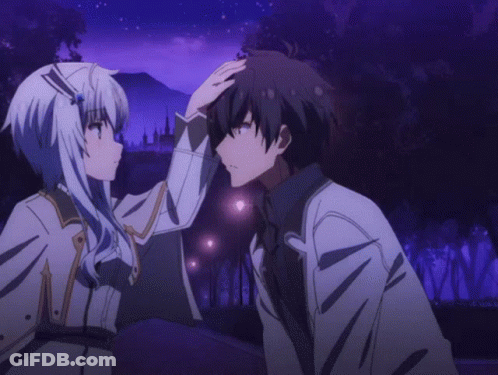Man And Woman Touching Foreheads Saying There There GIF