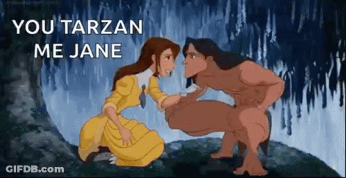 Man And Woman Touching With You Tarzan Me Jane GIF