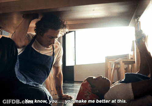 Man And Woman Under Table GIF