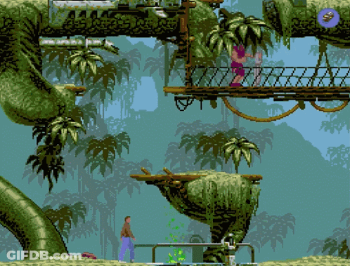 Man And Woman Walking Bridge In Video Game GIF