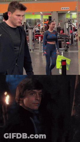 Man And Woman Walking In Gym GIF